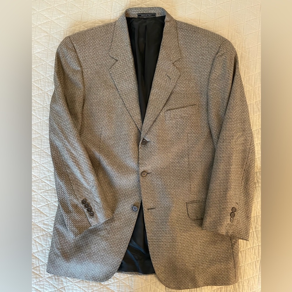 Santorelli Made In Italy Vintage Soft‎ Textured Tweed Sport Jacket Size 42 R
